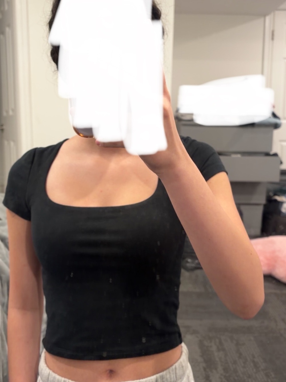 Streetwear Society Black Cropped Scoop Neck Tee